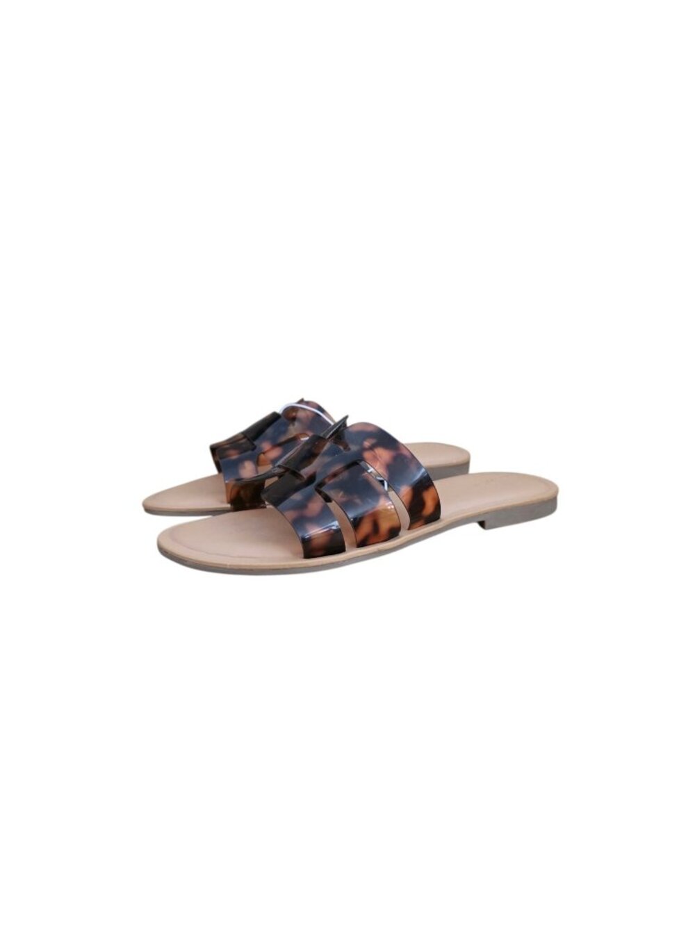 Universal Thread Carla Tortoise Jelly Slide Sandals 7 New